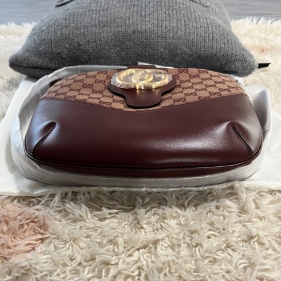 New Authentic Gucci Medium GG Canvas & Leather Shoulder Bag - Picture 7 of 11